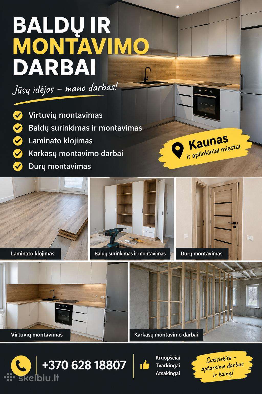 Atliekų vidaus apdailos darbus