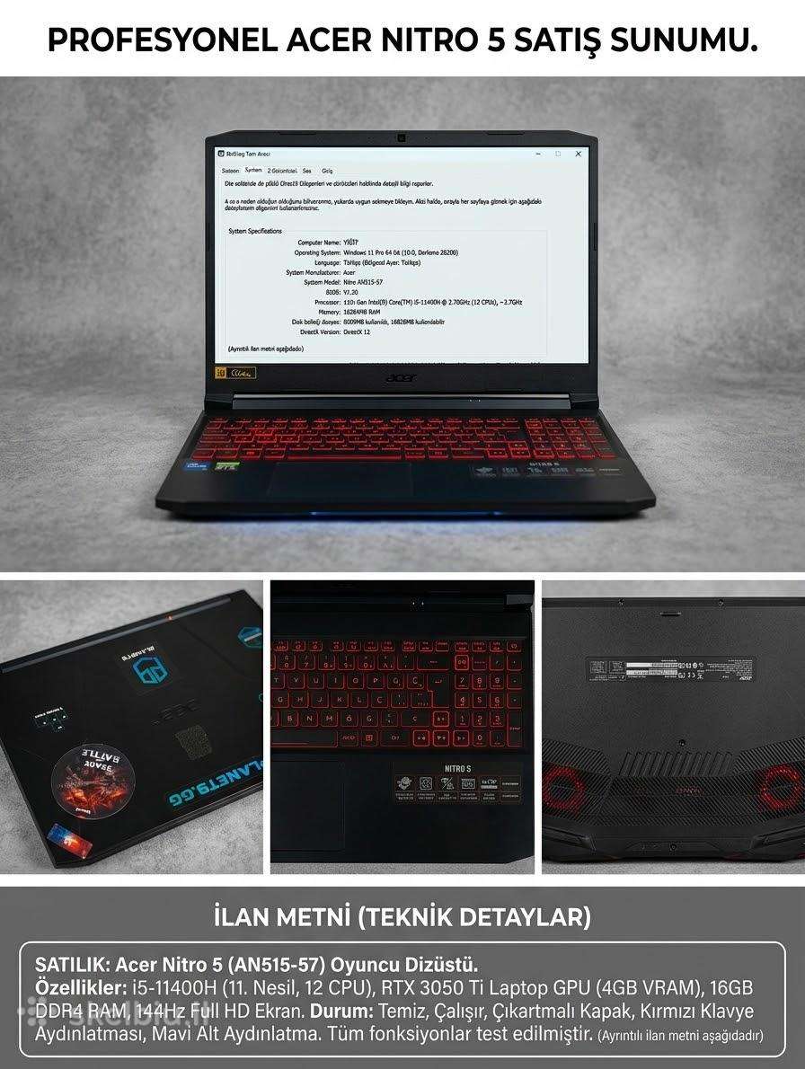 Parduodamas Acer Nitro 5 Rtx 3050 Ti (an515-57)