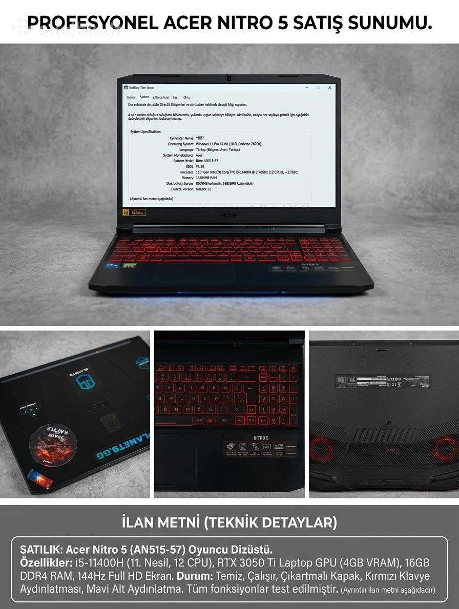 Parduodamas Acer Nitro 5 Rtx 3050 Ti (an515-57) –