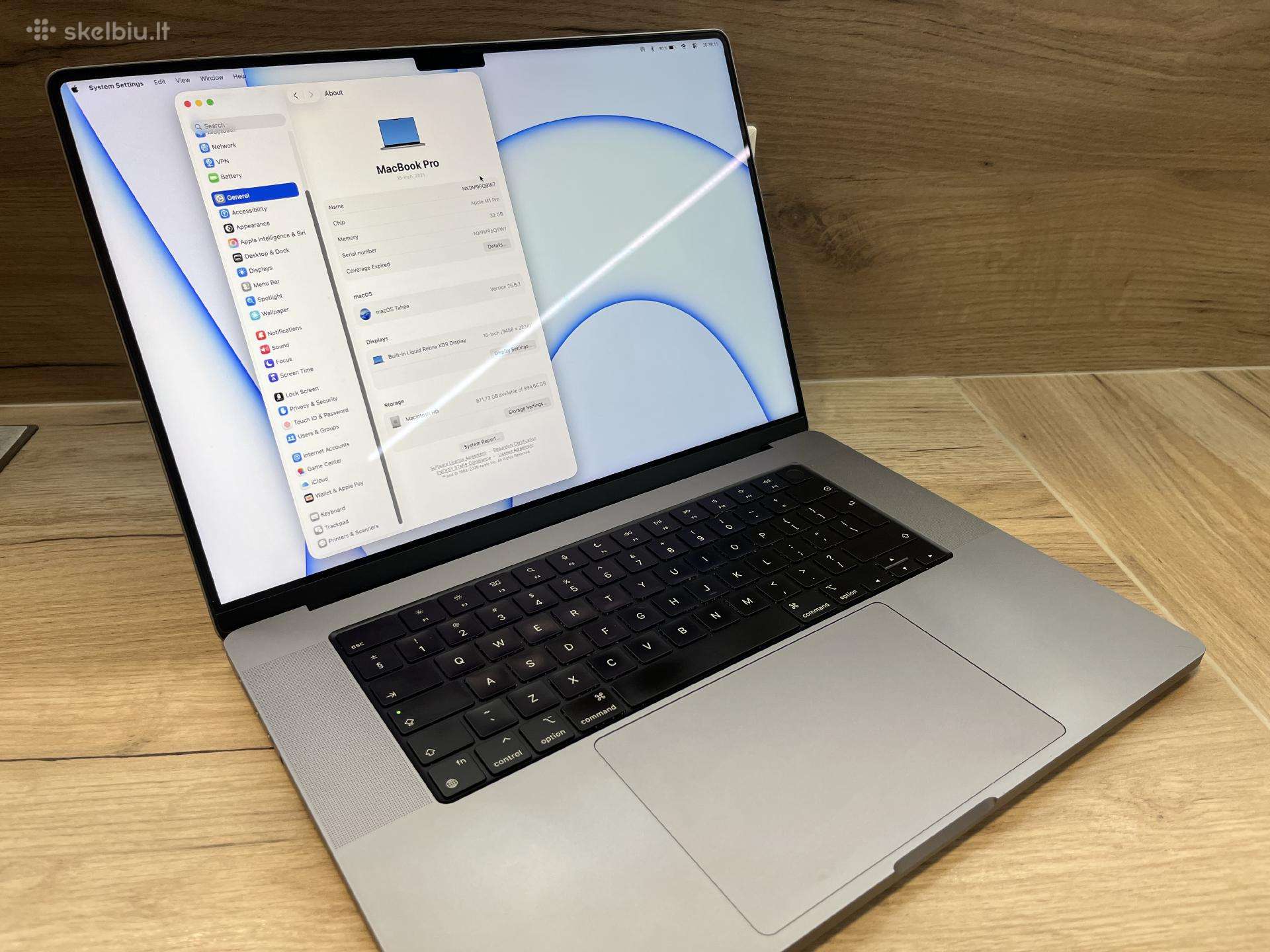 MacBook Pro 16" M1 Pro 32 GB RAM 1 TB SSD