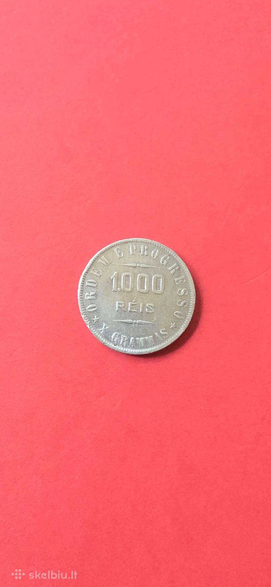 Brazilija 1000 reisų 1912,sidabras 0,900.