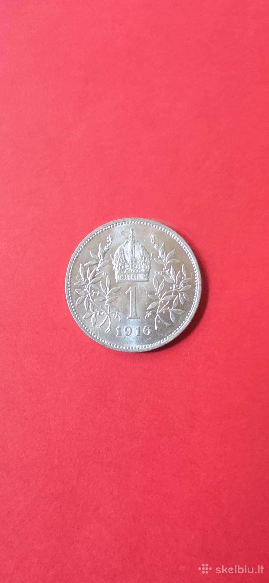 Austrija 1 korona 1916,sidabras 0,835