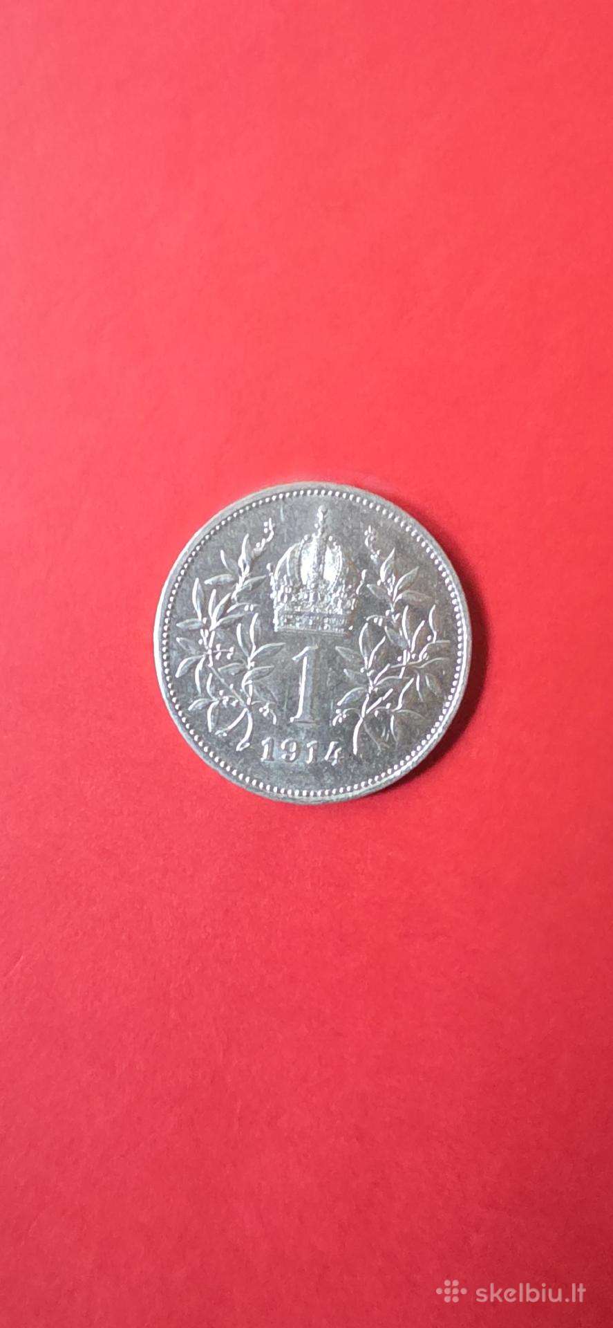 Austrija 1 korona 1914,sidabras 0,835