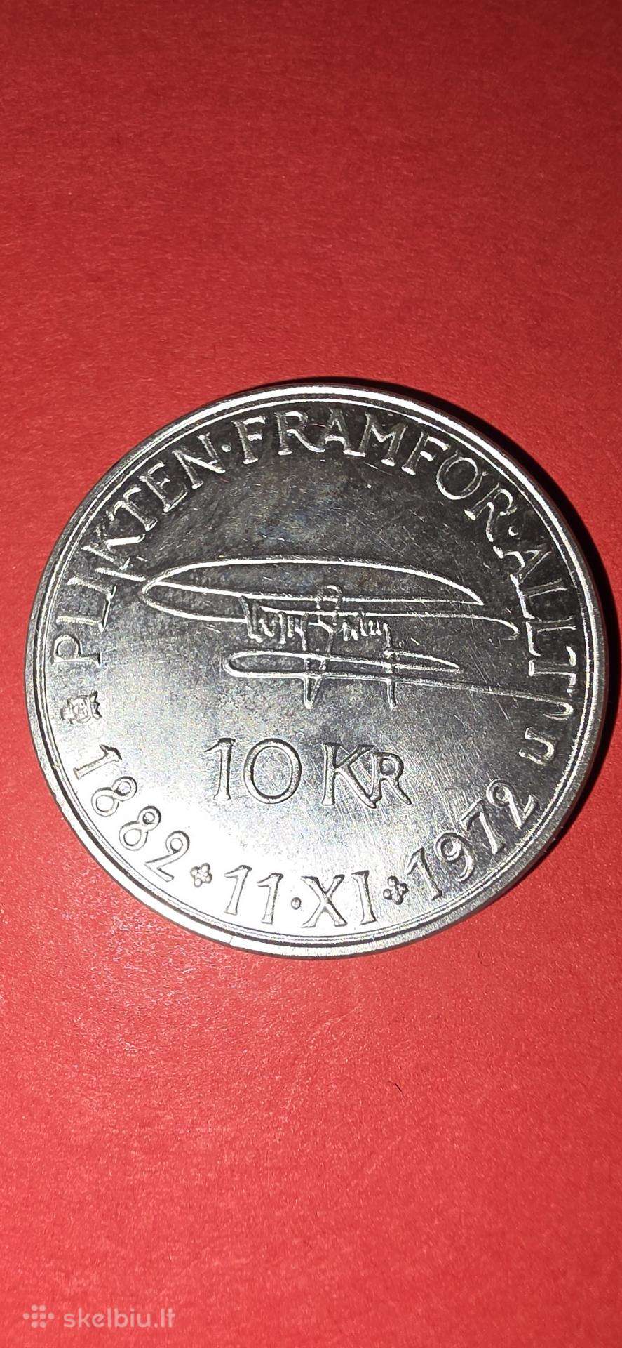 Švedija 10 kronų 1972,sidabras 0,800