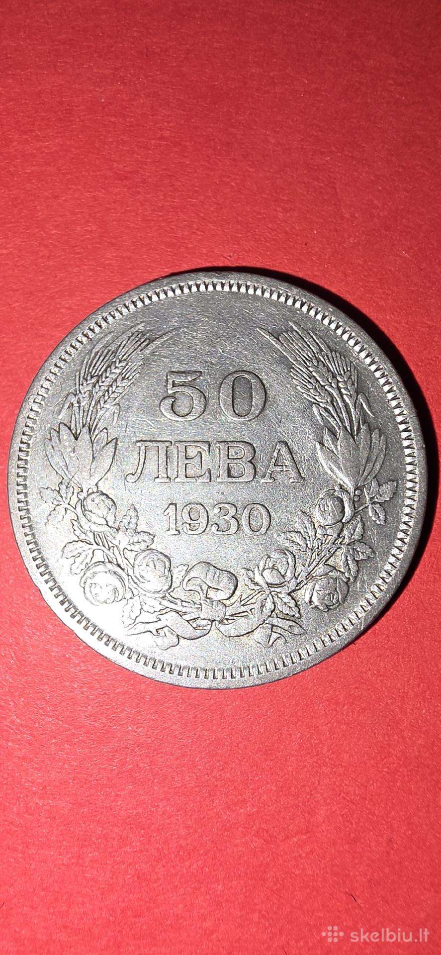 Bulgarija 50 levų 1930,sidabras 0,500