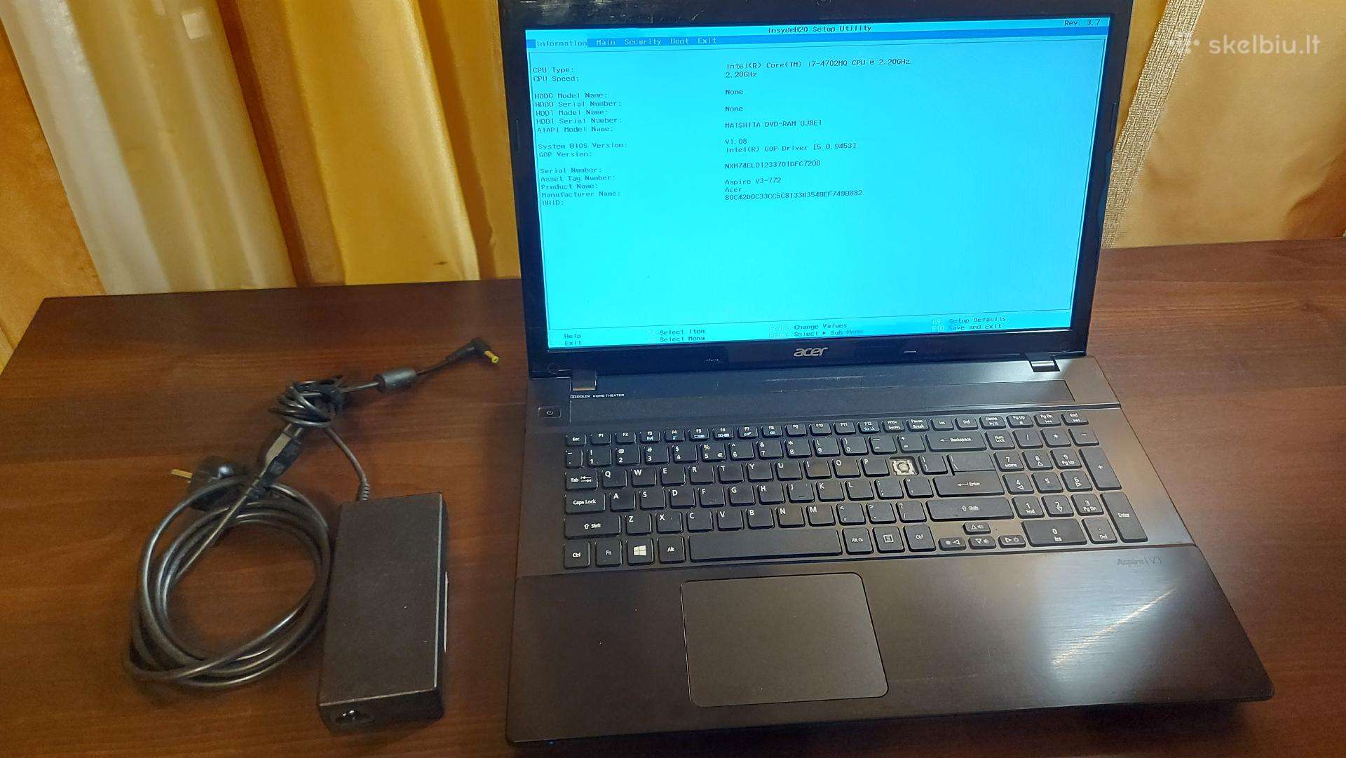 Nešiojamas 17" kompiuteris Acer V3-772g