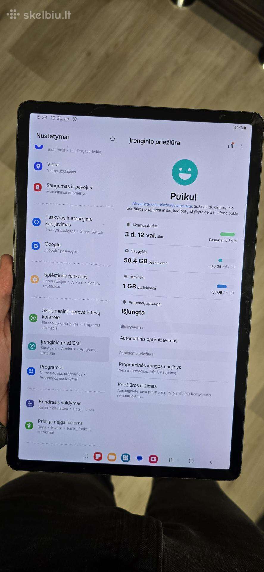 Geros būklės tab s7 fe