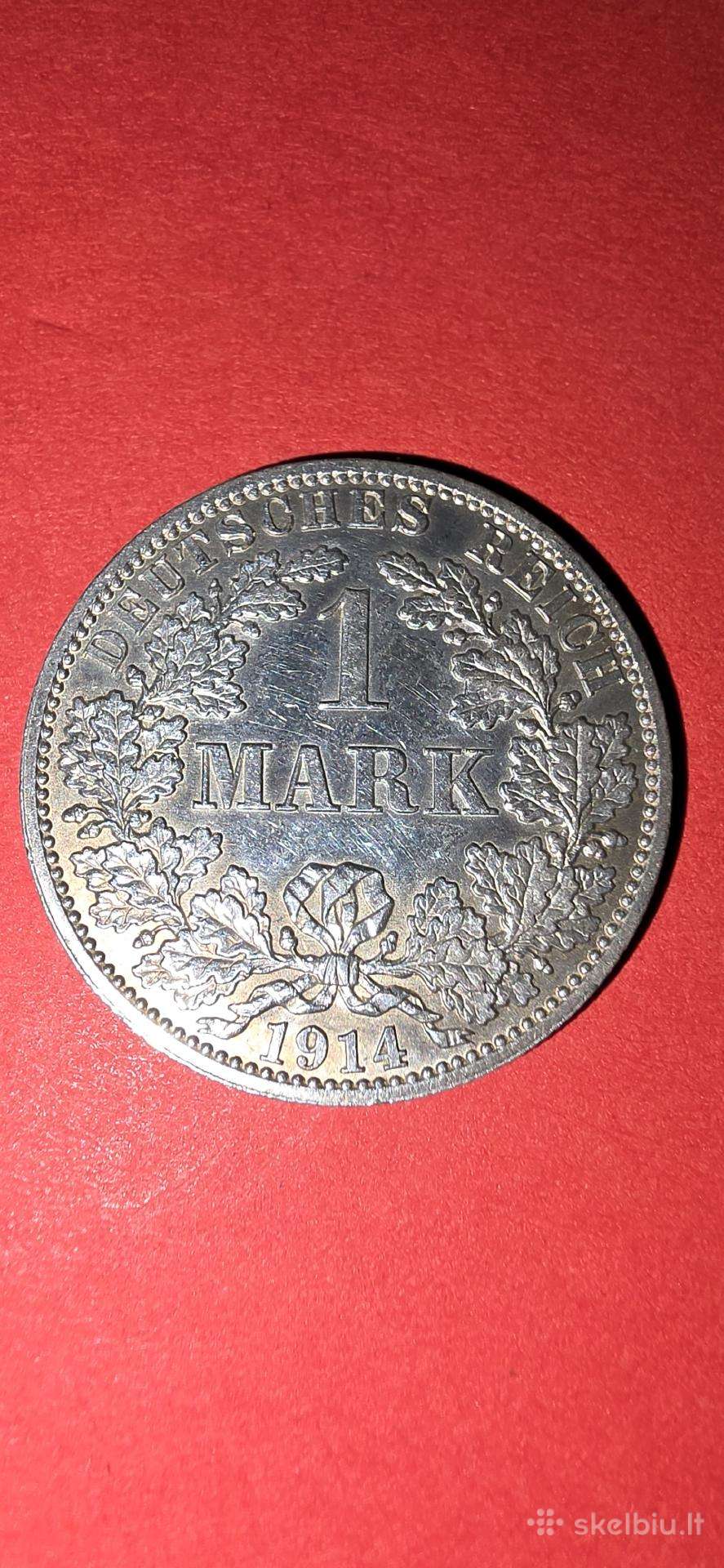 Vokietija 1 markė 1914 A,sidabras 0,900