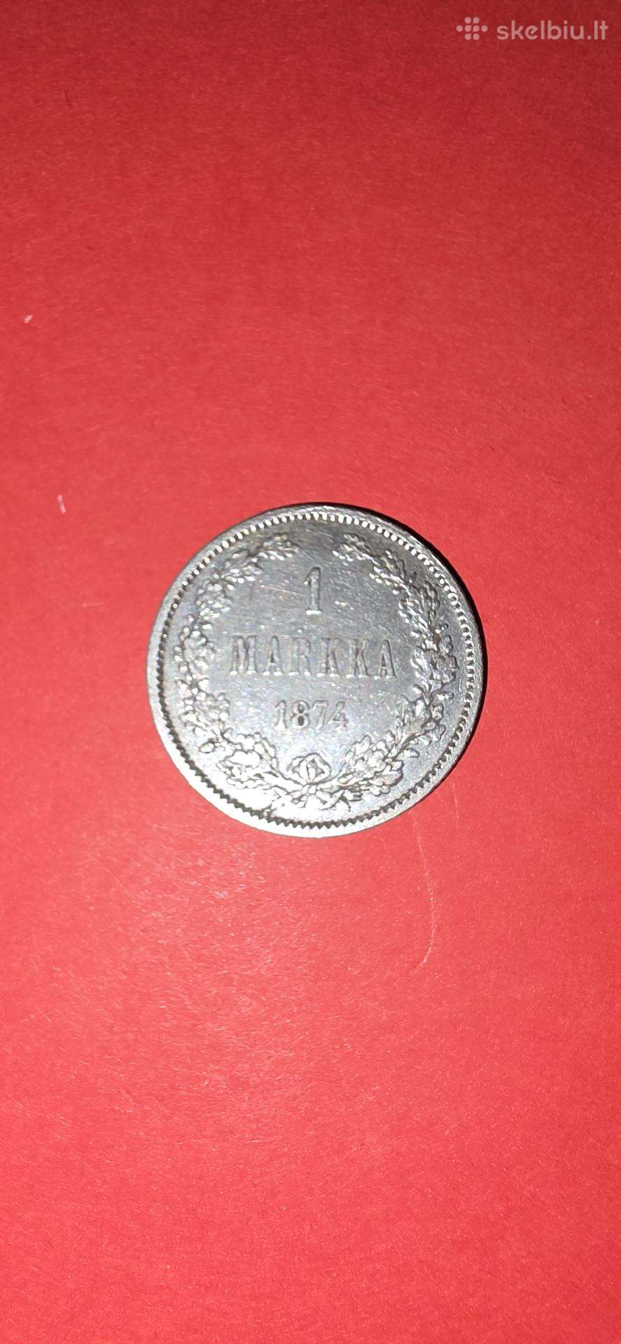 Suomija 1 markė 1874,sidabras 0,868