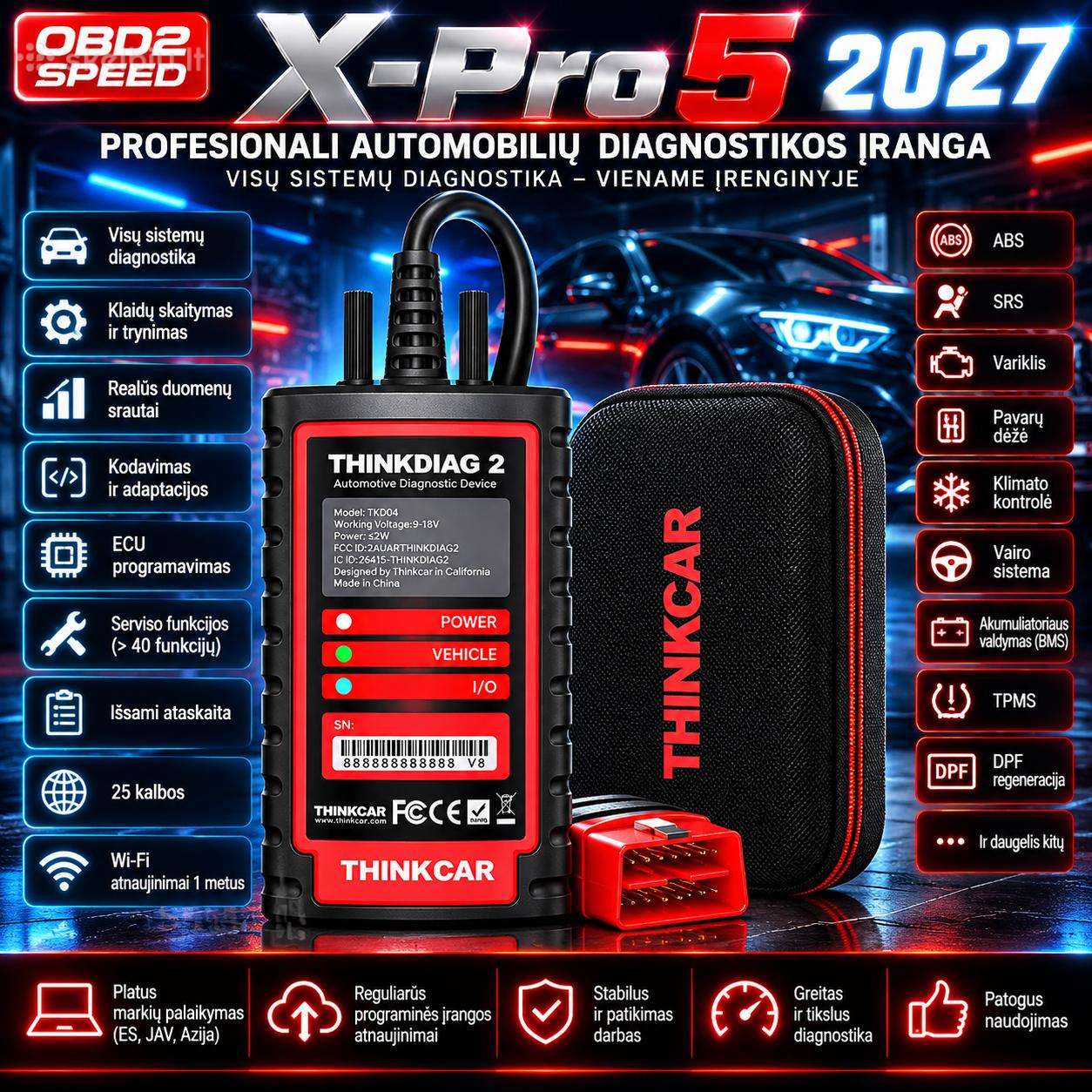 Launch X431 Thinkdiag 2 Dbscar 7