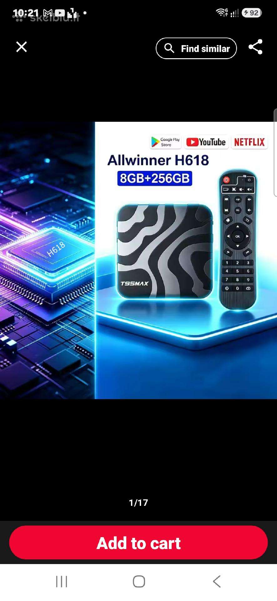 T95 Max Android TV Box – 8 GB RAM / 128 GB