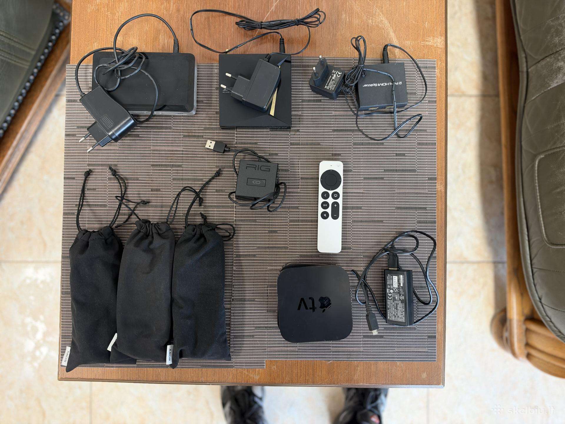 2 Apple TV, Formuler Z8 Pro, Sony 3D akiniai