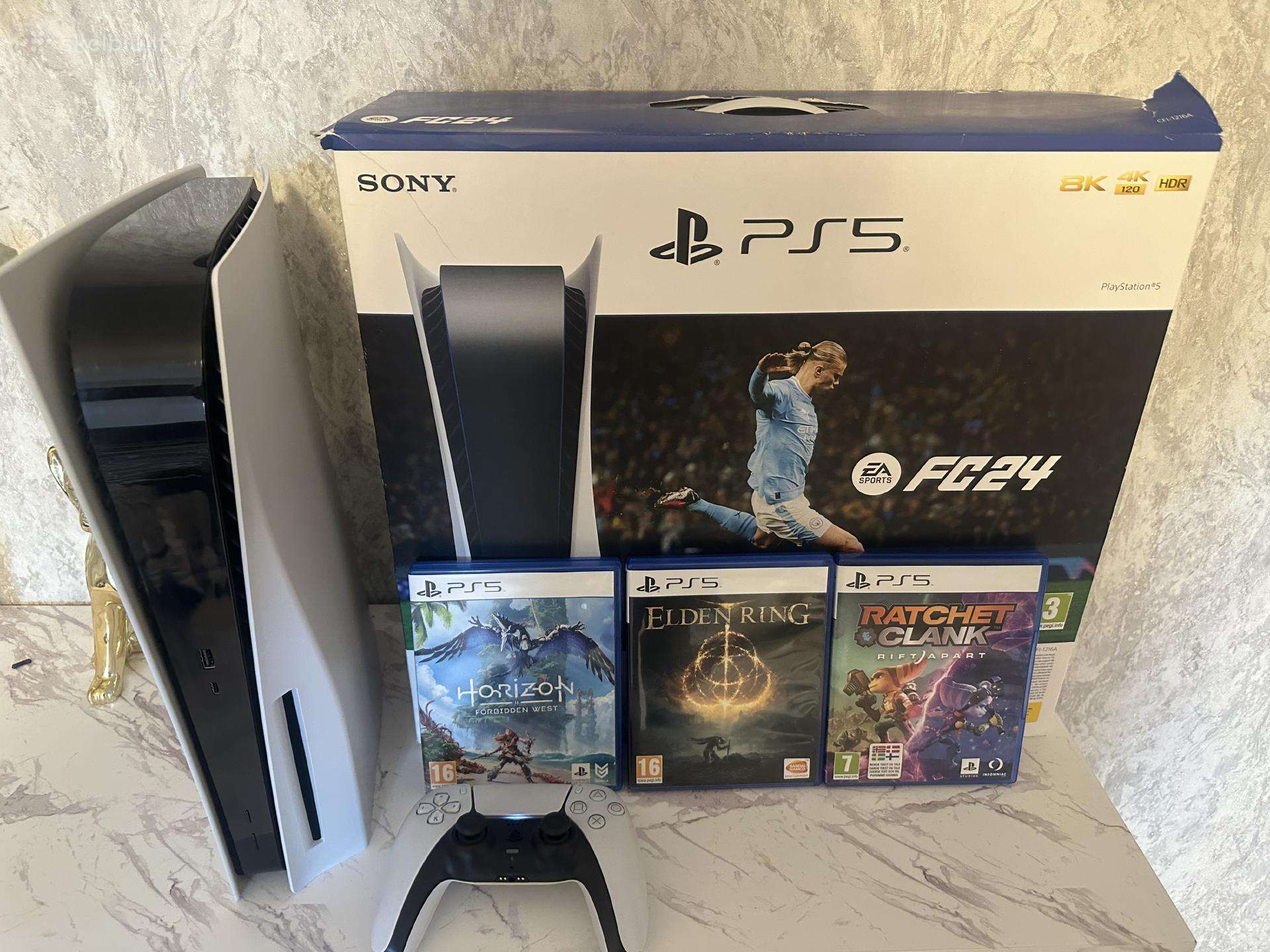 Playstation 5 pilnas komplektas 3 žaidimai