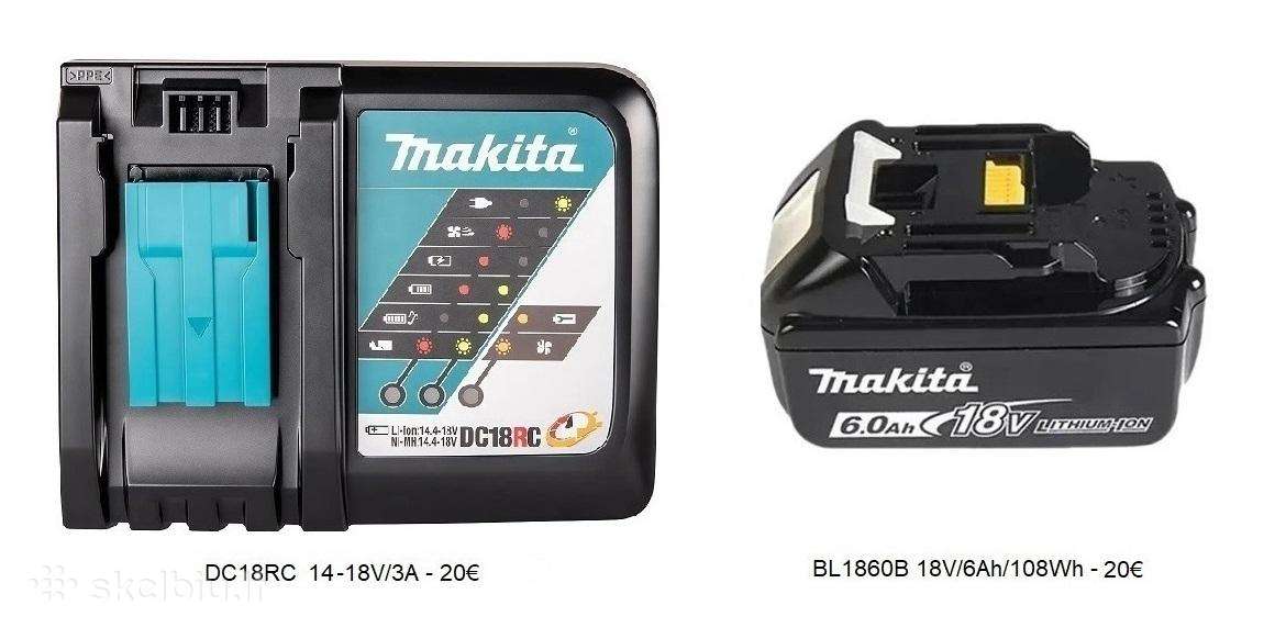 Akumuliatoriai, pakrovėjai Makita įrankiams 18v