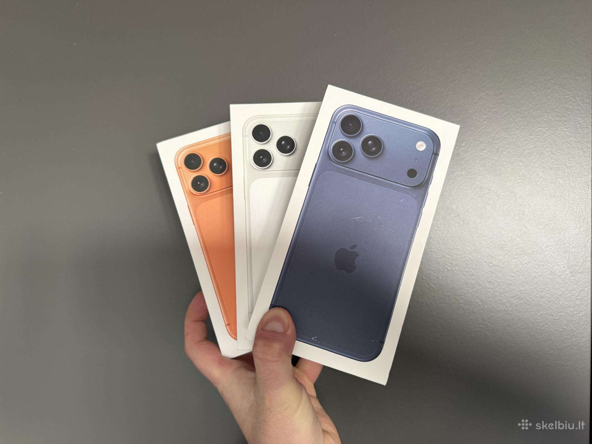 Nauji iPhone 17 Pro Max 256 visu spalvu