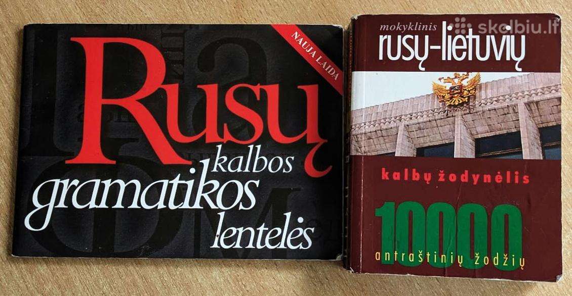 "Rusų kalbos gramatikos lentelės" ir žodynas