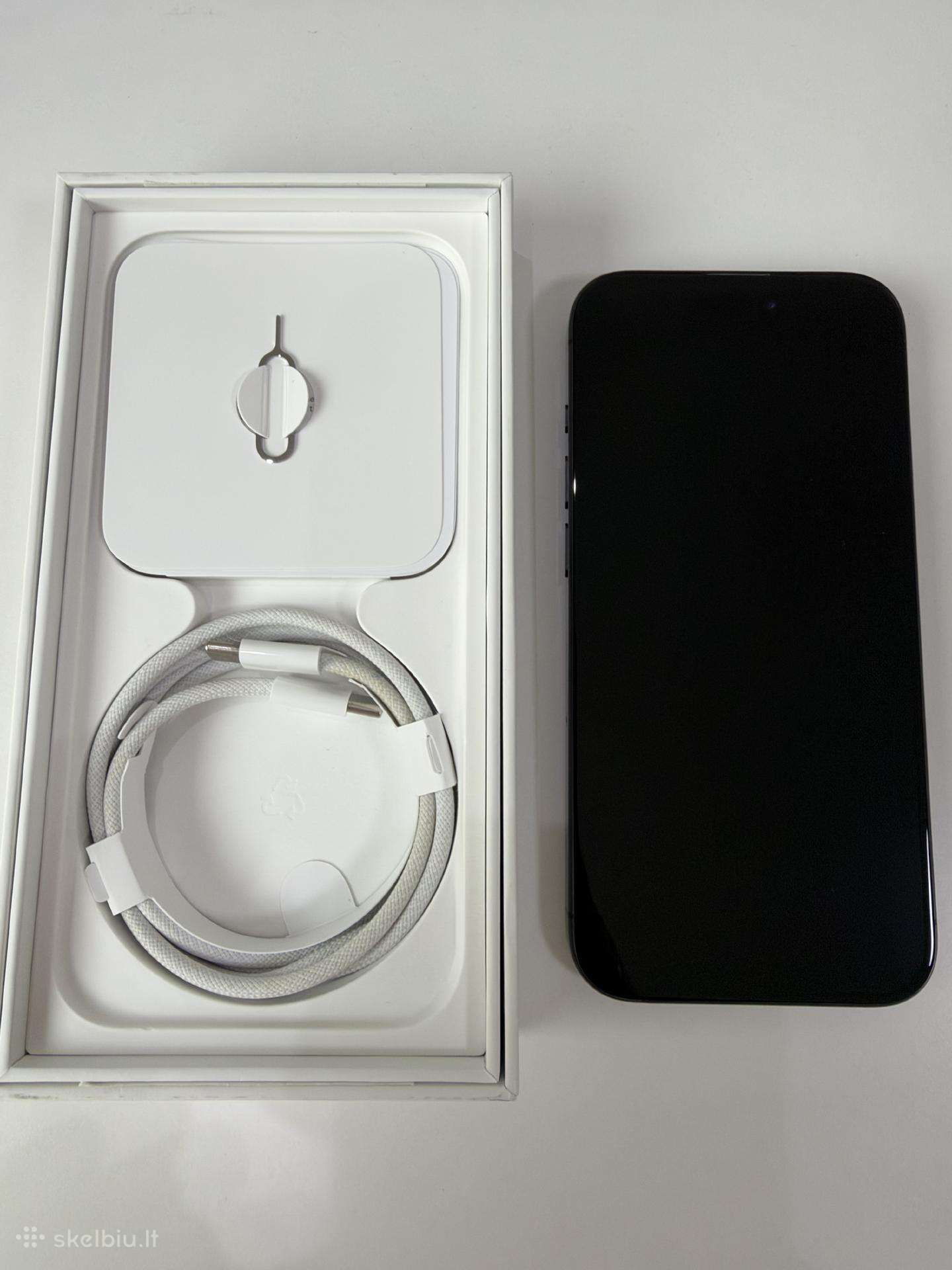 Idealios būklės iPhone 15 Pro 128gb Black Titanium