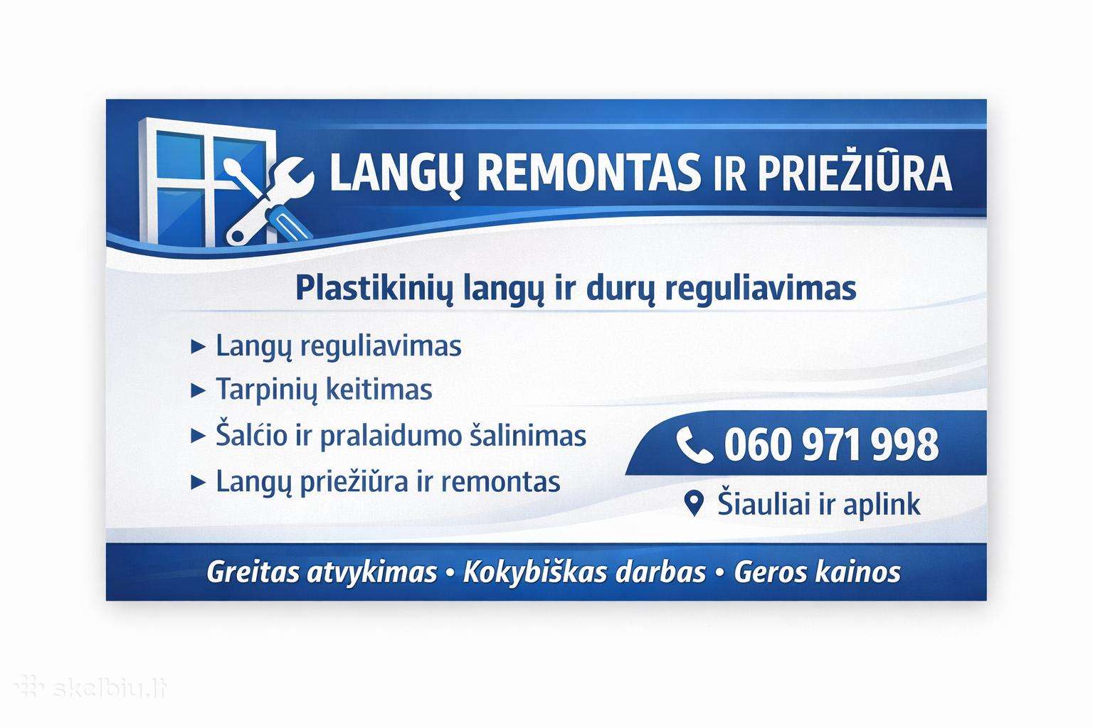 Langu remontas ir priežiura
