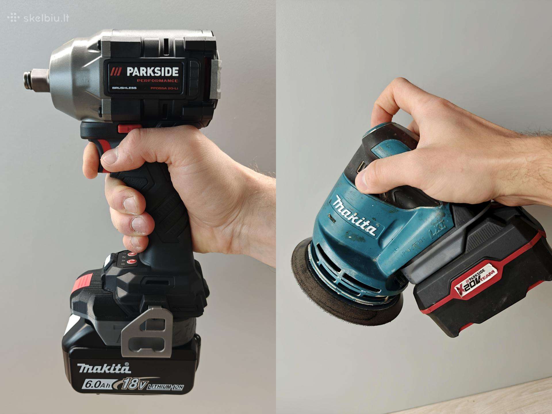 Makita Parkside X20v baterijos perėjimas adapteris