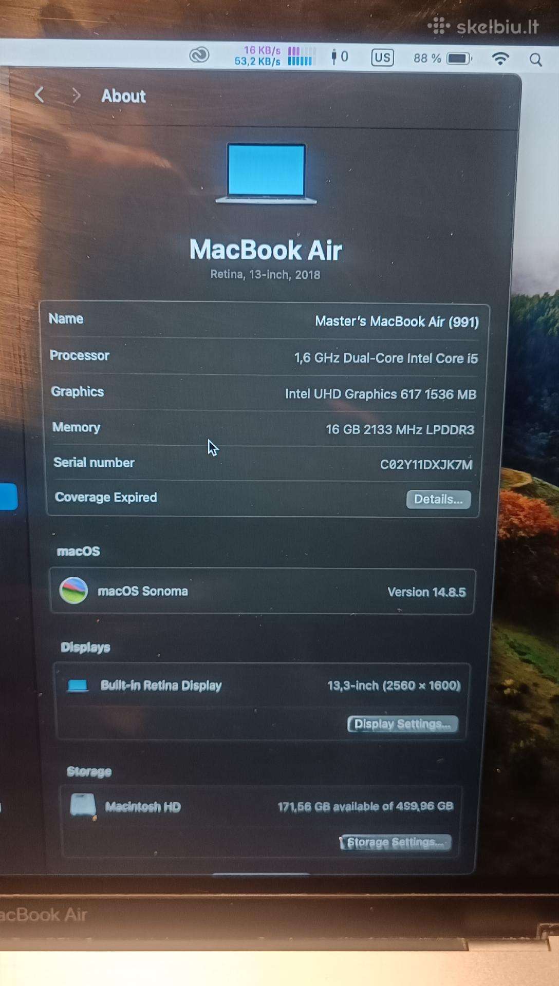MacBook Air(retina, 13-inch, 2018, 16gb)