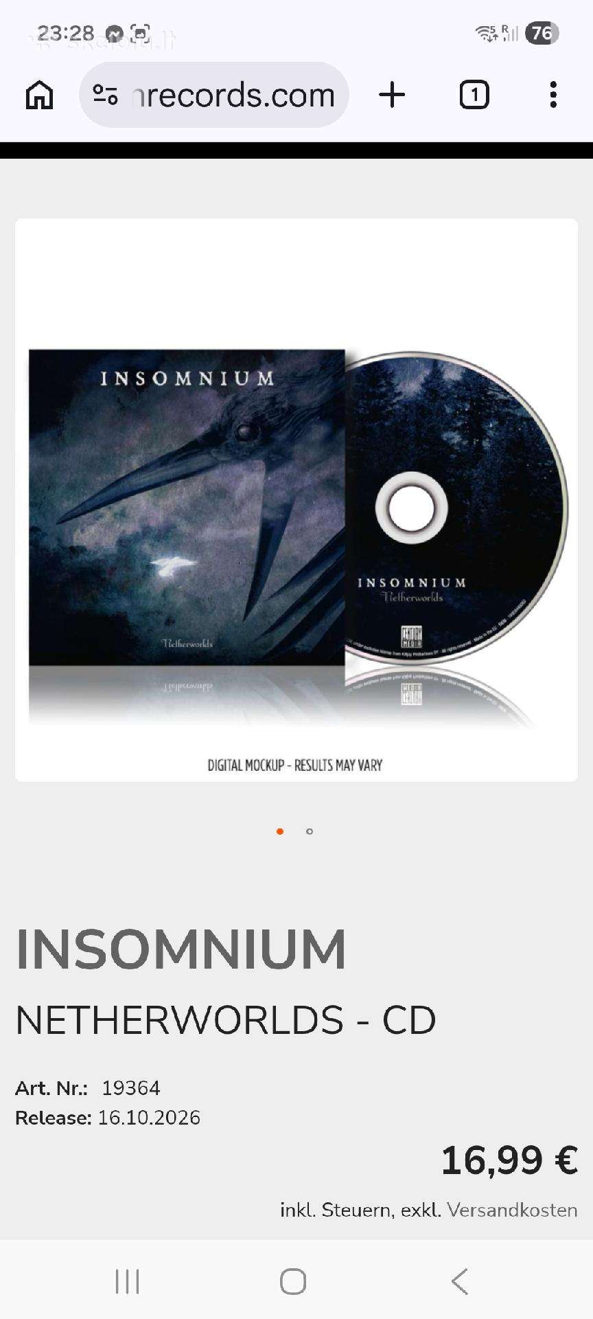 Insomnium naujo albumo CD
