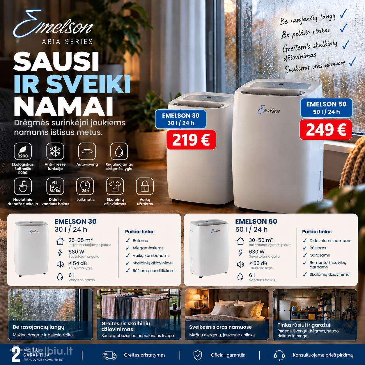 Nauji drėgmės surinkėjai / sausintuvai