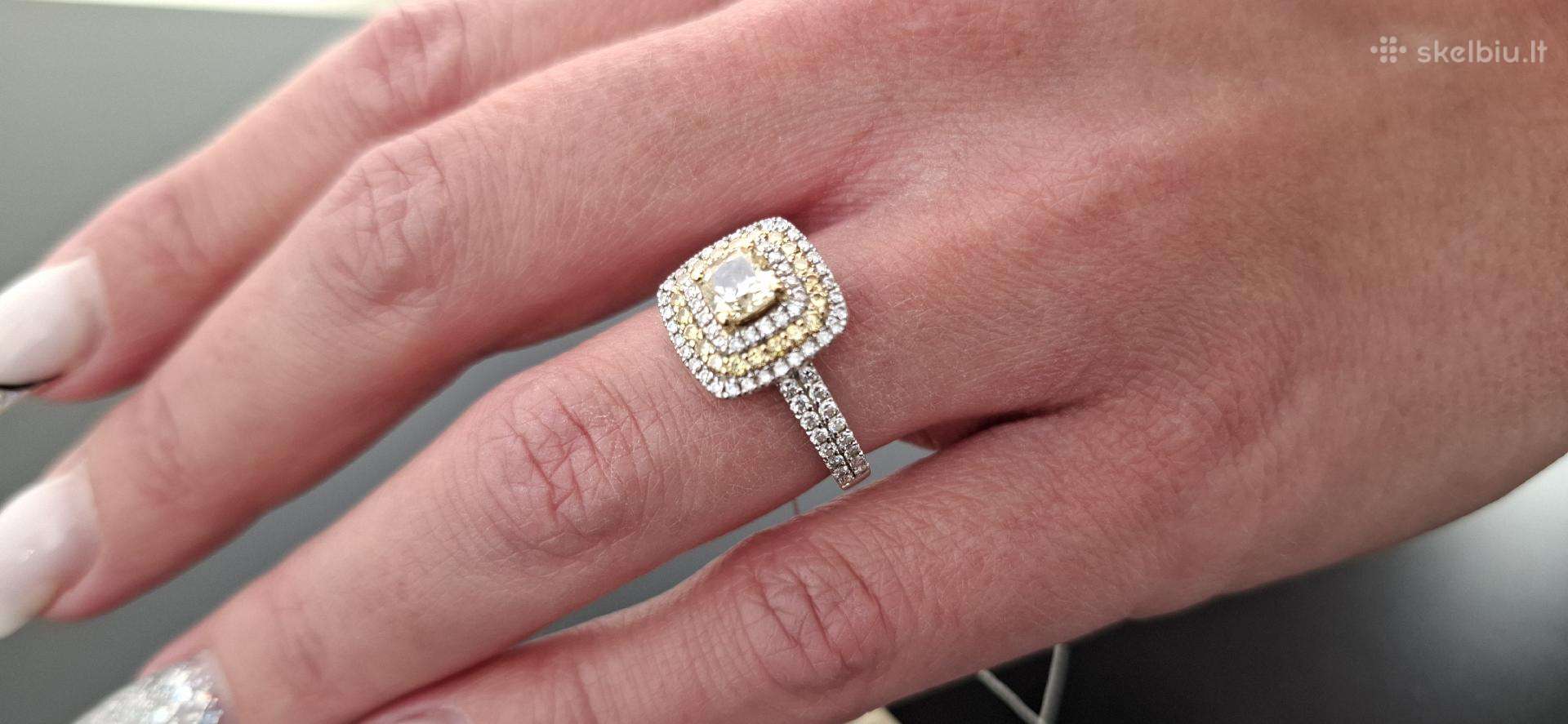 Išskirtinis bei vienetinis 1.38ct Halo žiedas