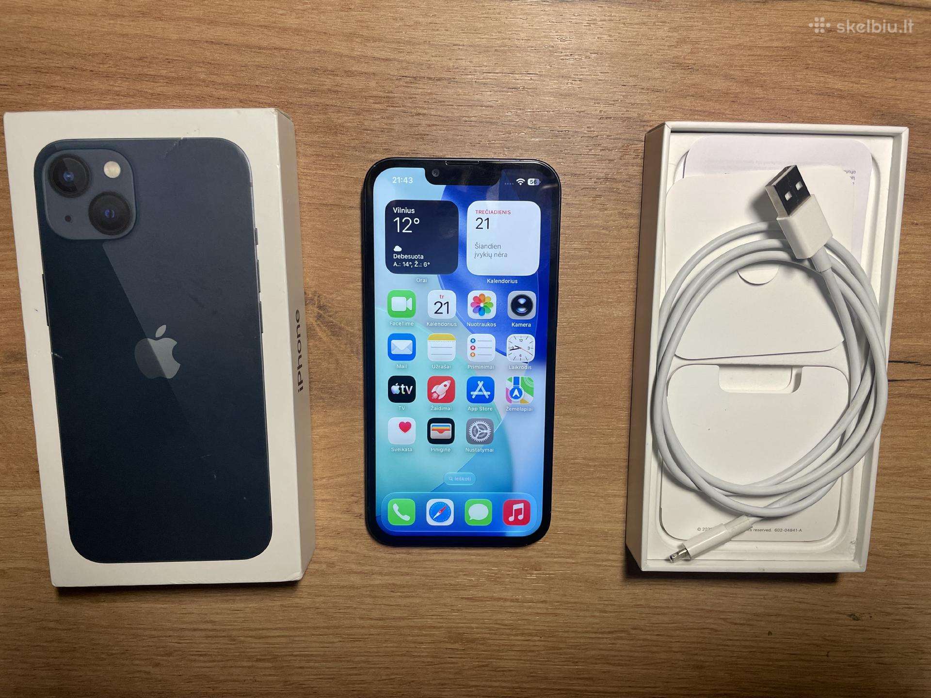 iPhone 13 midnight 128gb 100% originali baterija