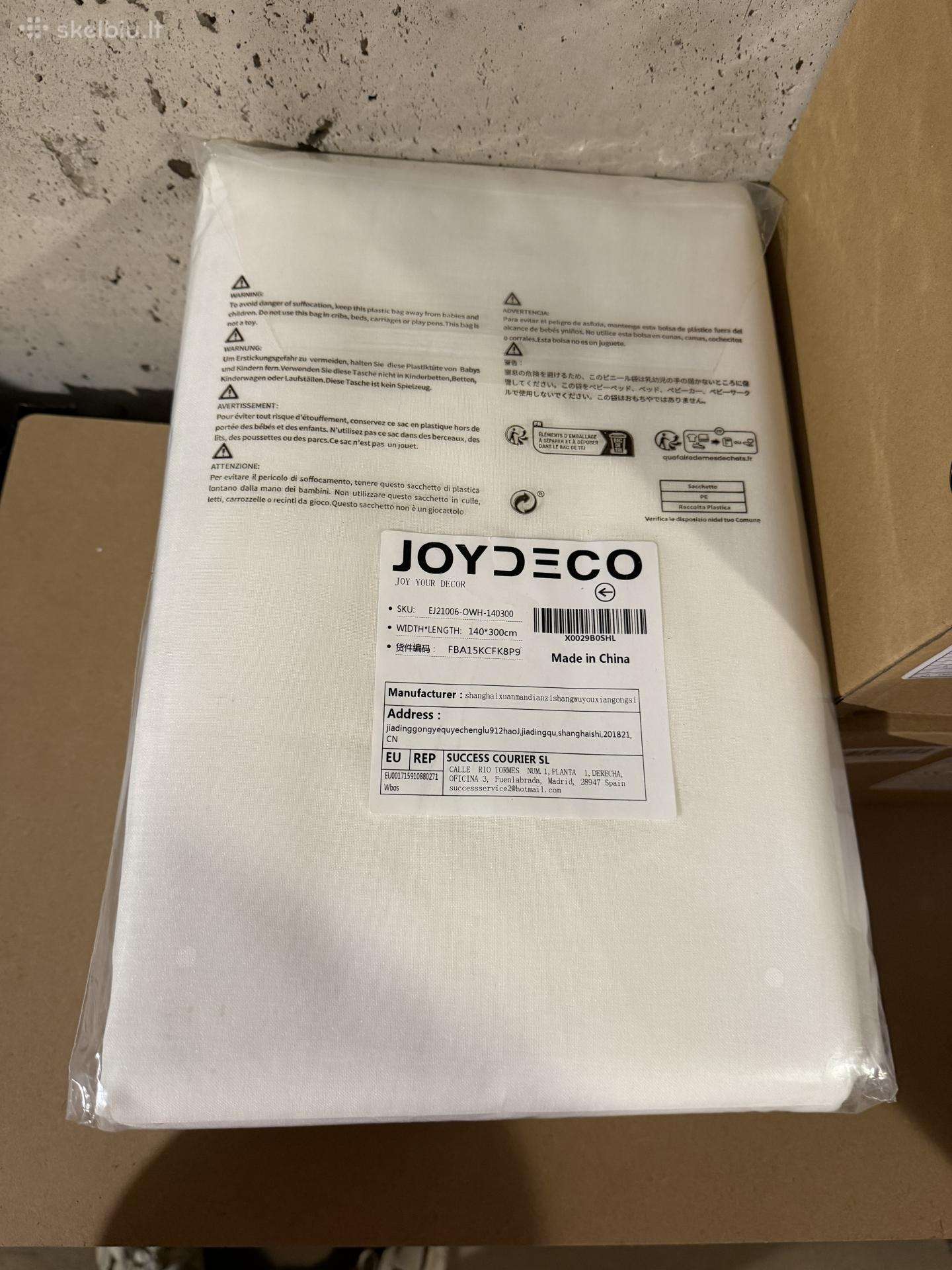 Joydeco baltos dieninės užuolaidos 140 300 cm