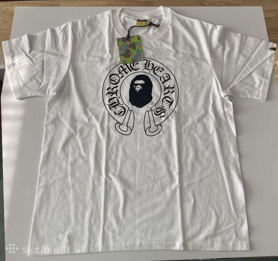 Bape Chrome Hearts marškinėliai (M dydis)
