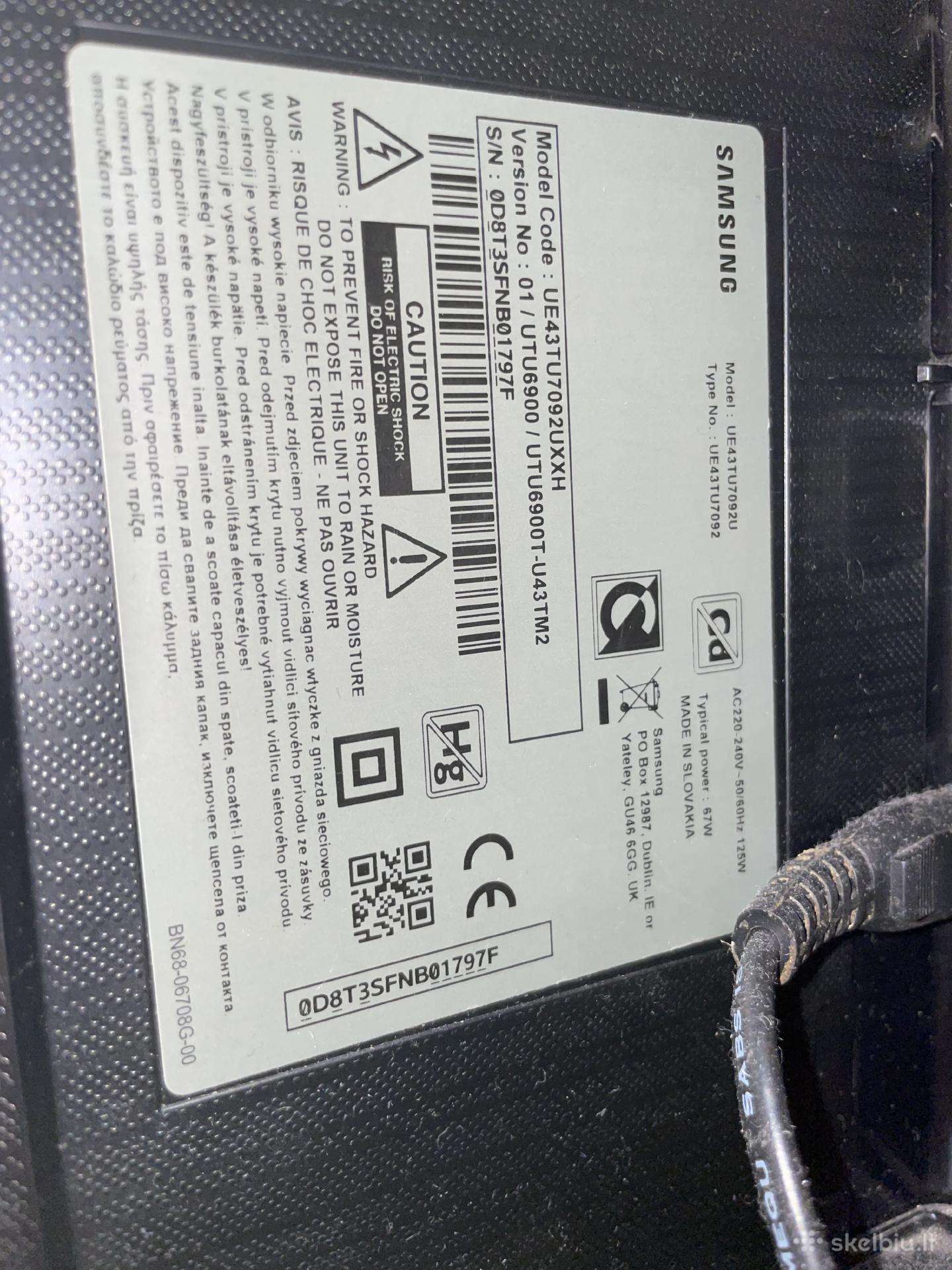 Parduodamas Samsung 43 4k Smart TV televizorius