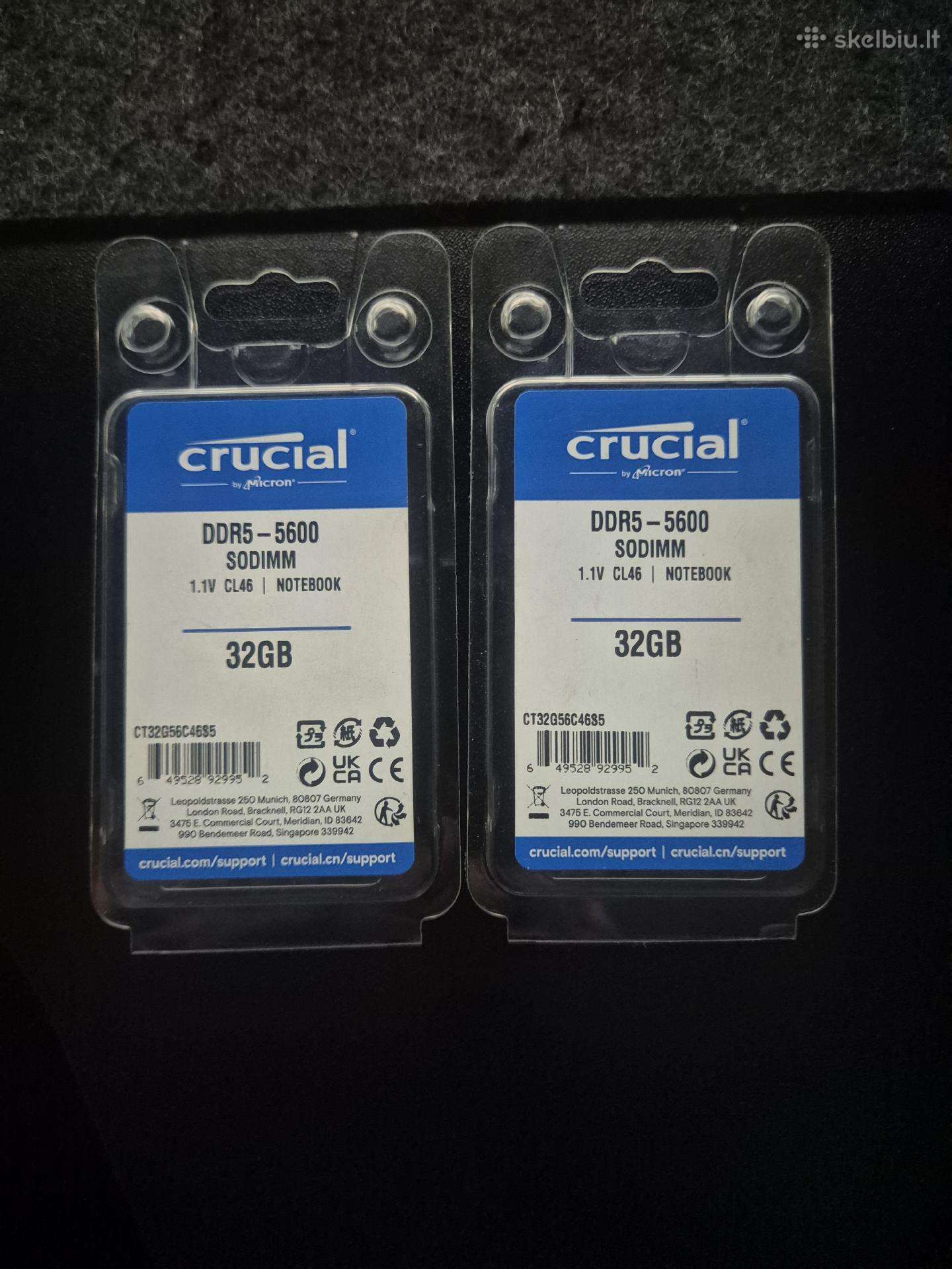 Crucial 64gb (2x32gb) Ddr5 5600mhz So-dimm RAM