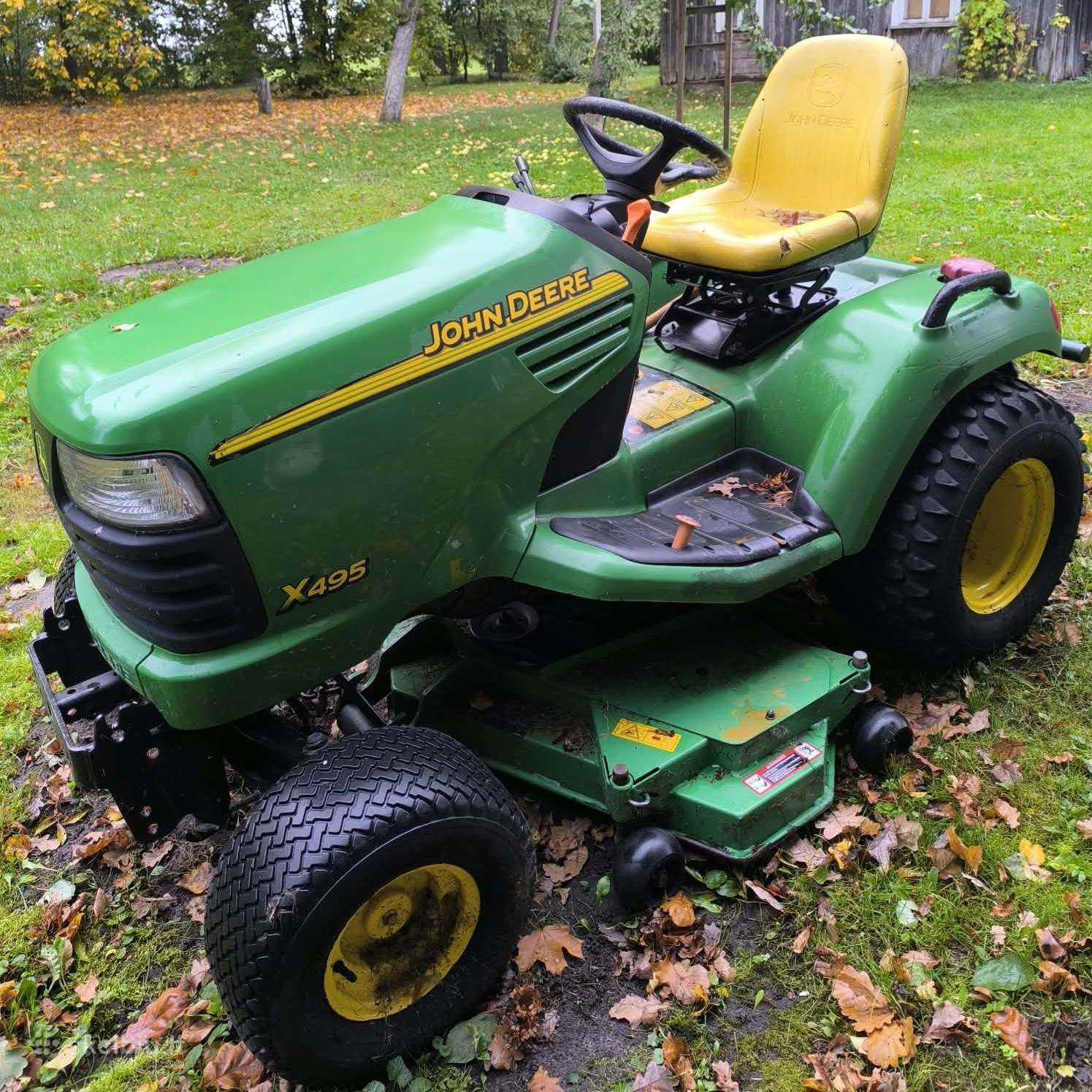 John deere x495 sodo traktoriukas žolepjove