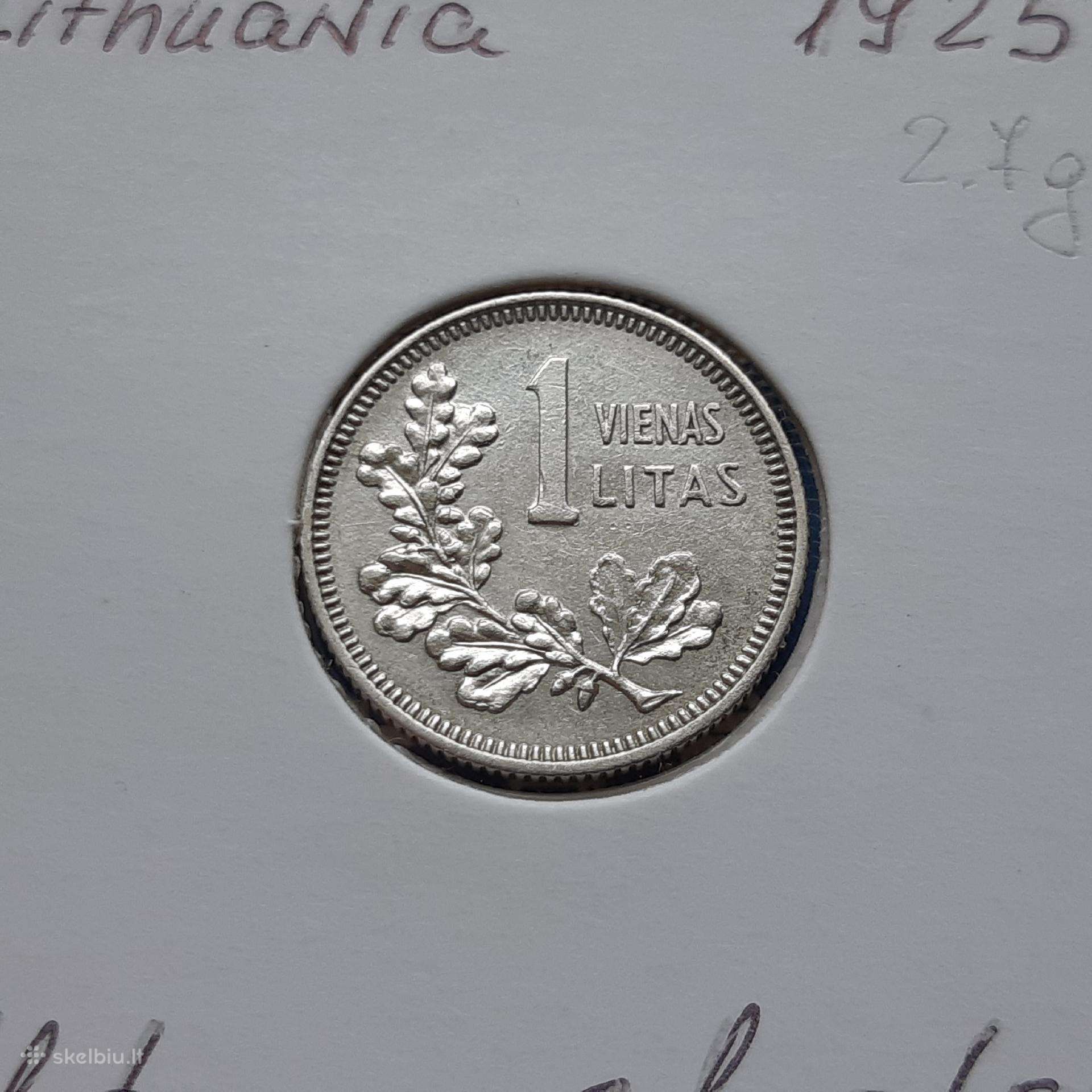 Lietuva 1 litas sidabras kumelė 1925