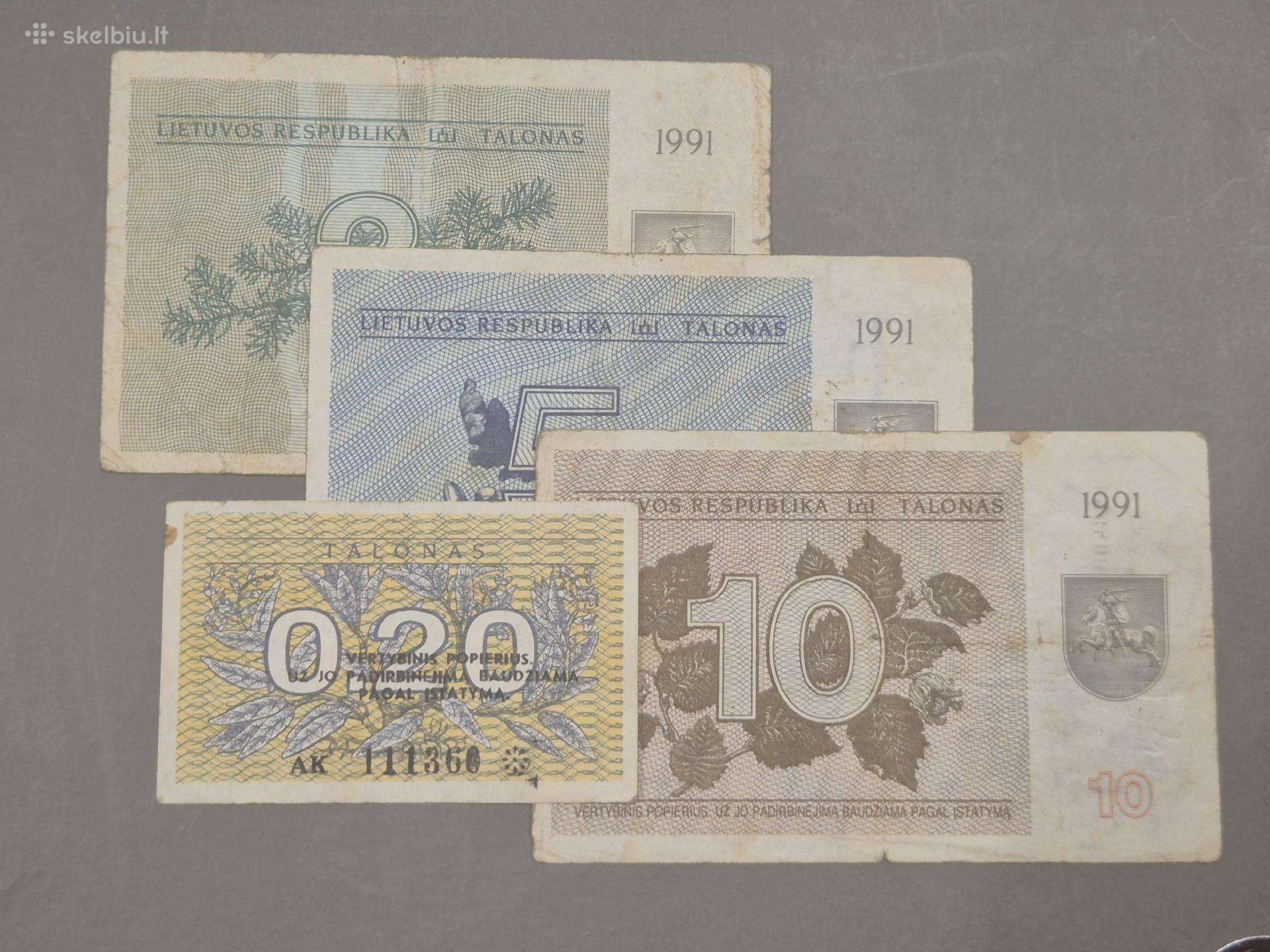 1991-1992 m talonai iš apyvartos