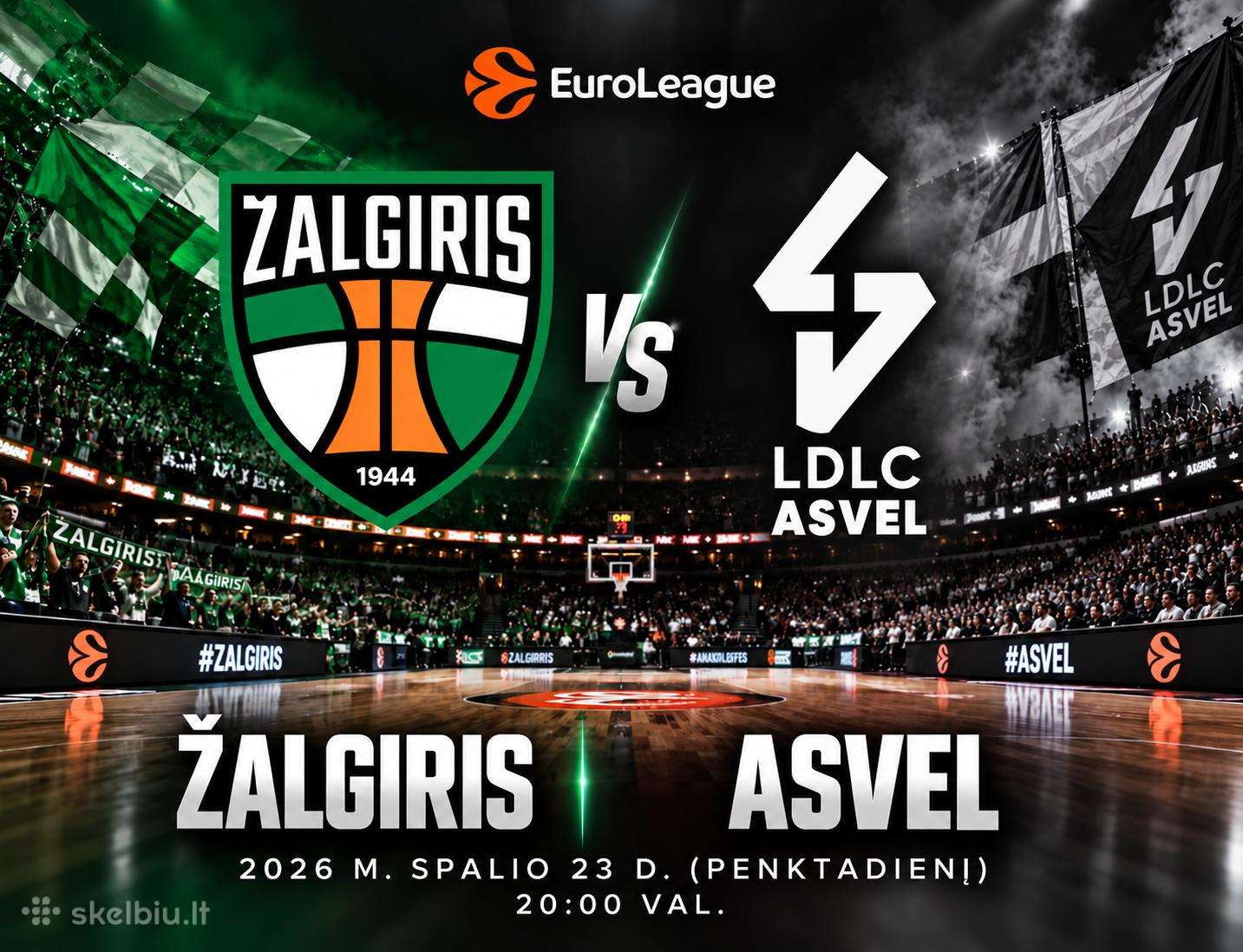 Žalgiris - Asvel 2 bilietai (Sidabrinė zona)
