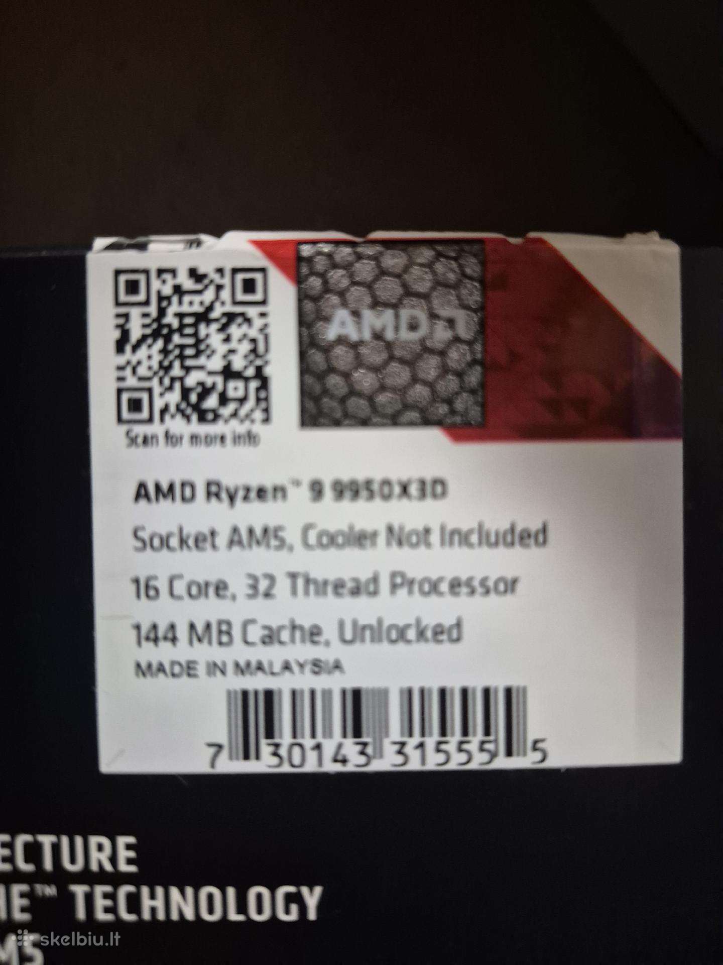 Amd Ryzen 9 9950x3d processorius