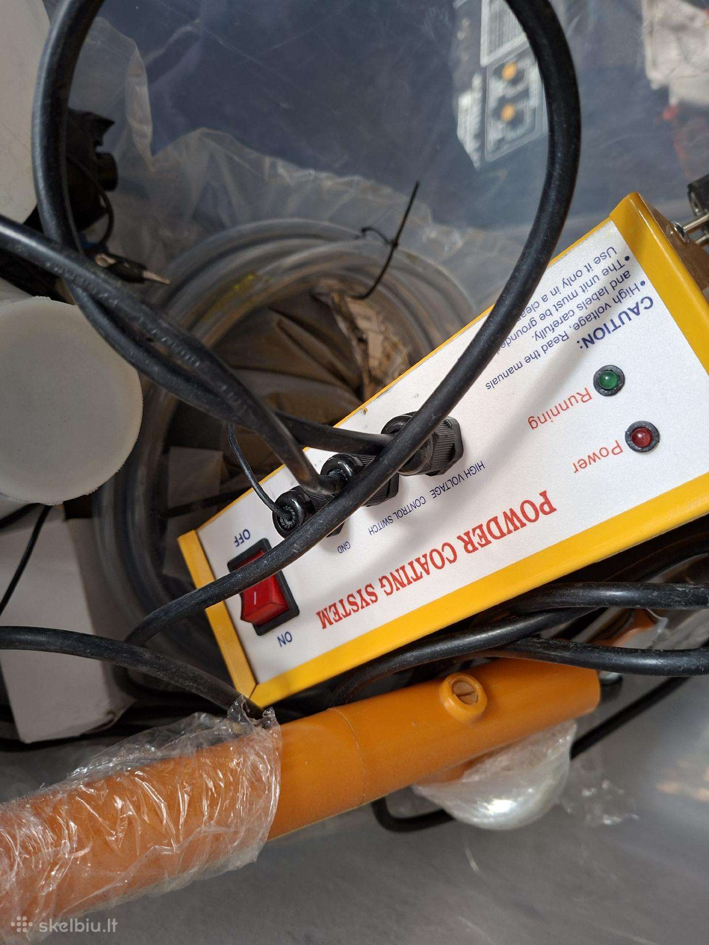 Miltelinio dazymo pistoletas. Elektrostatinis