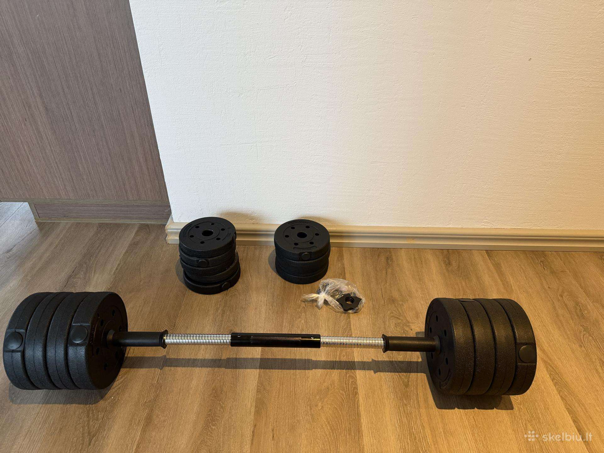 Reguliuojamo svorio2in1hanteliu ir stangos rinkin