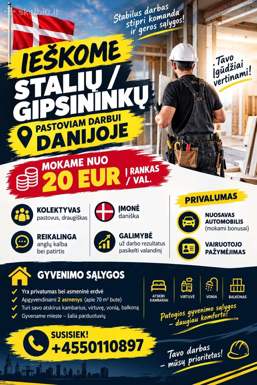 Ieškome Plataus Profilio Statybininkų Danijoje
