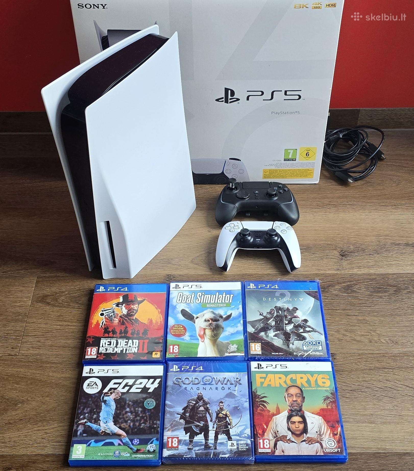 Playstation 5 disc versija su daug priedų