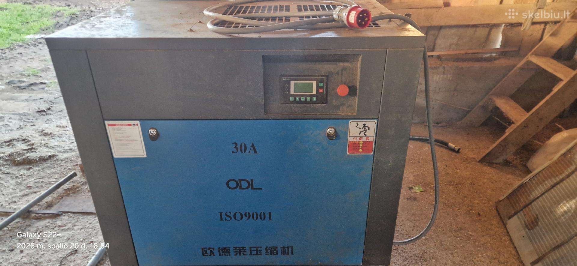 Parduodamas sraigtinis kompresorius 22kw