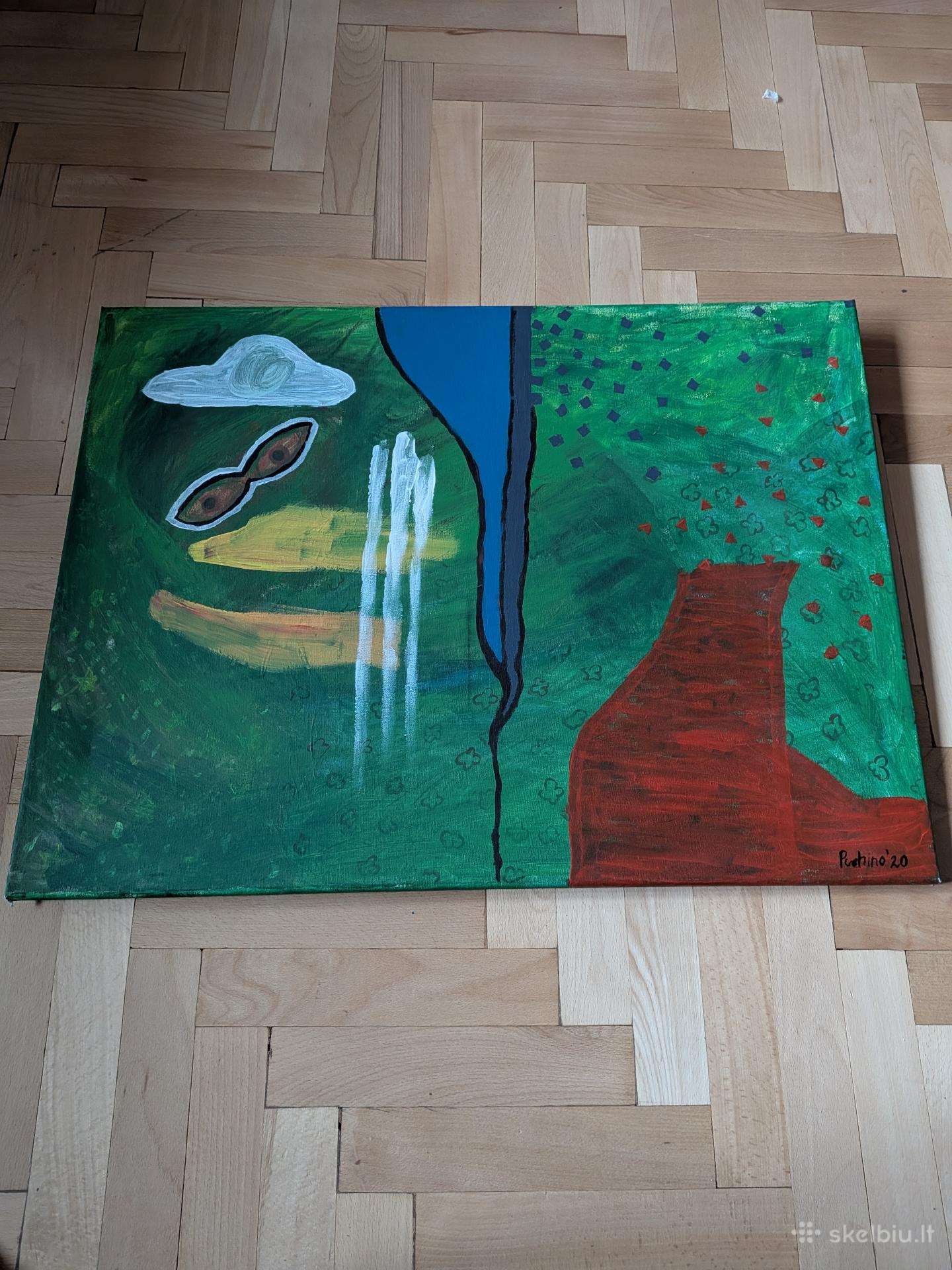Žalia šiuolaikinė abstrakcija