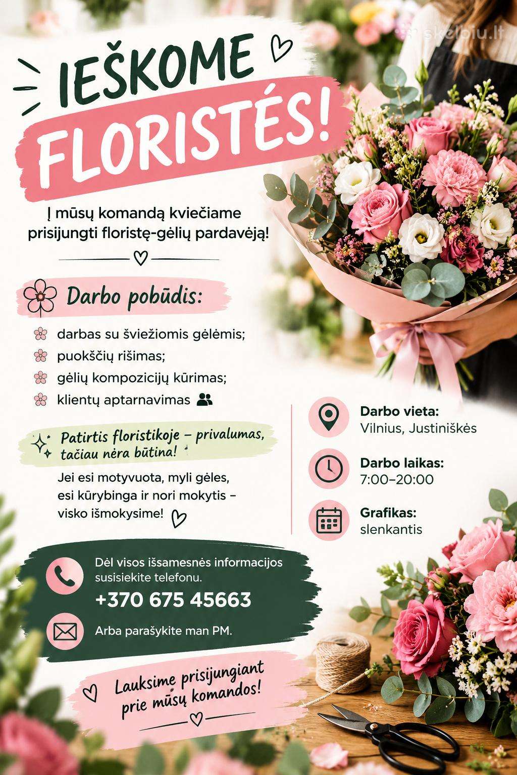 Ieškau floristes -pardavejos