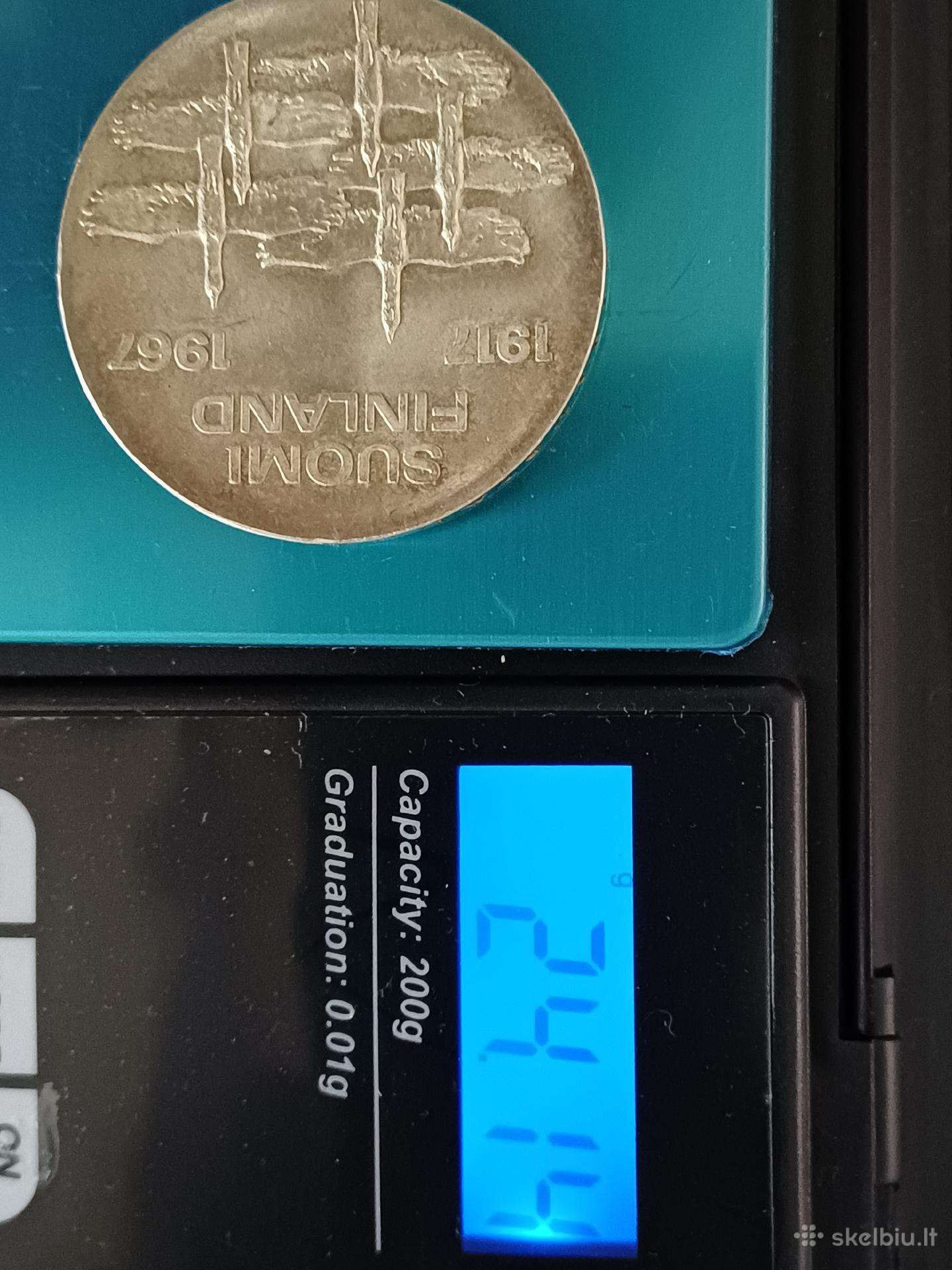 Suomija Nepriklausomybė 10 markių sidabrinė moneta