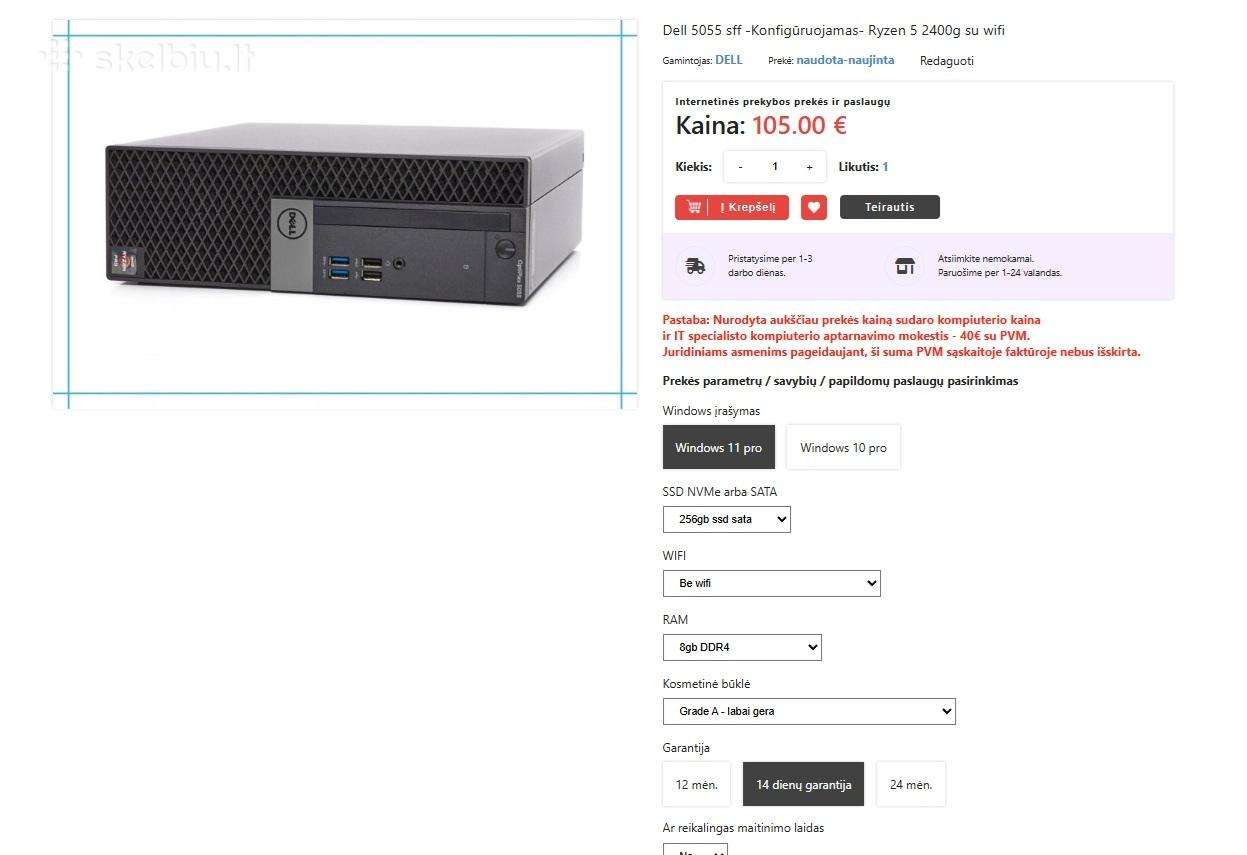 Dell Optiplex 5055 sff - gražūs, nedideli su win11