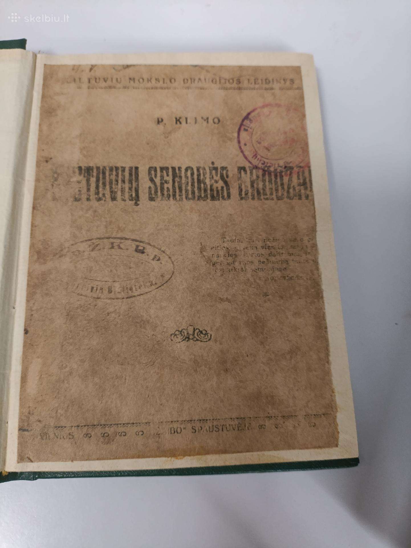 P.klimo Lietuvių senobės bruožai 1919