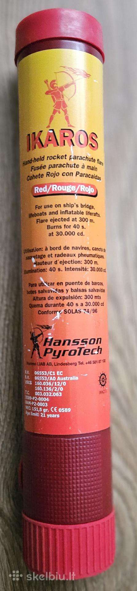 Sirgalių atributika, oranžinė šviesa su parašiutu