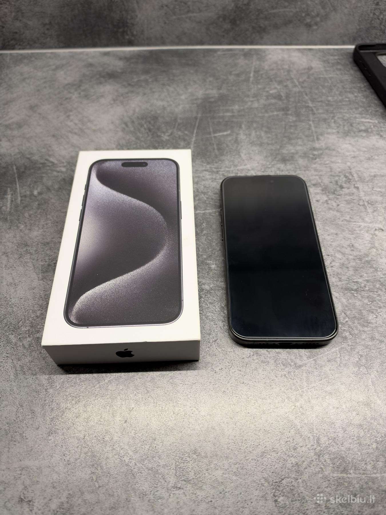 Parduodamas iPhone 15 Pro 128 GB pilnas komplektas