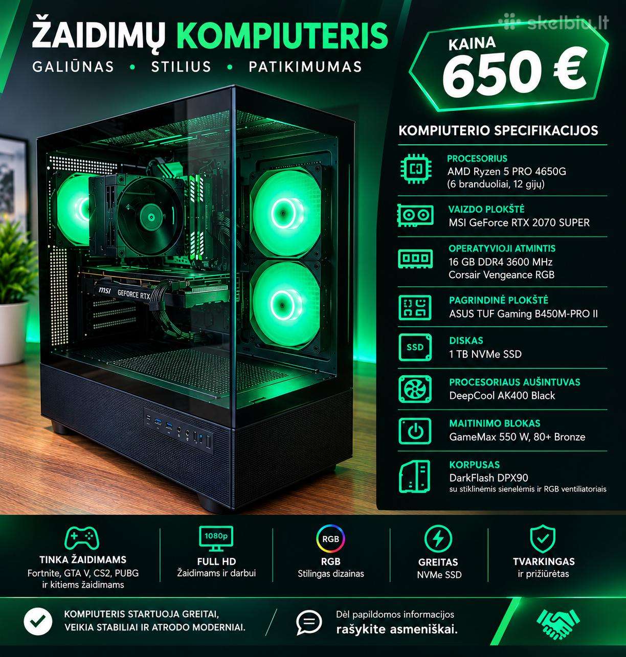 Gaming Pc R5 Pro / 16 GB Rgb / 1 TB / Rtx2070super
